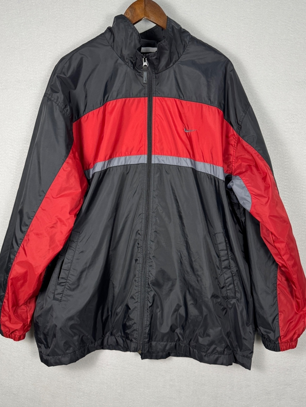 Vintage Nike Windbreaker Jacket Men's XL Black Red